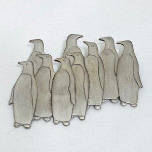 Vintage Jonette Jewelry (JJ) Silvertone Penguin Brooch